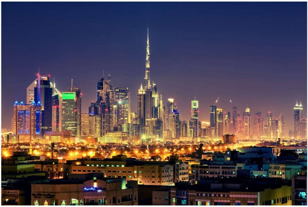 Dubai Skyline by Night