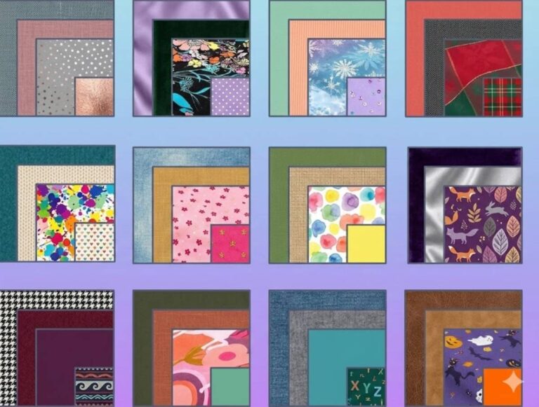Decorative Scrapbook Paper Collage