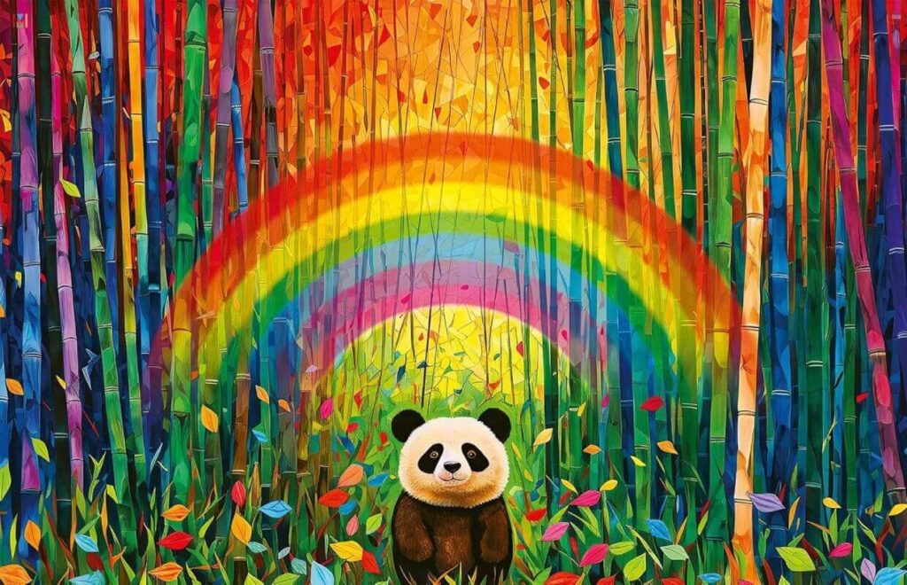Giant Panda in Bamboo Forest