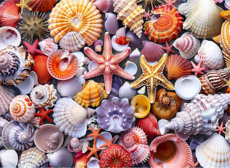 Colorful Seashells on the Beach