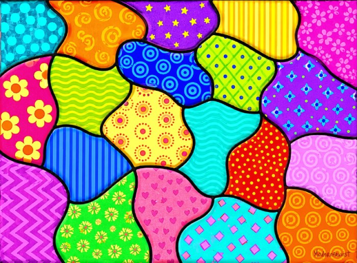 Vibrant Patchwork Abstraction