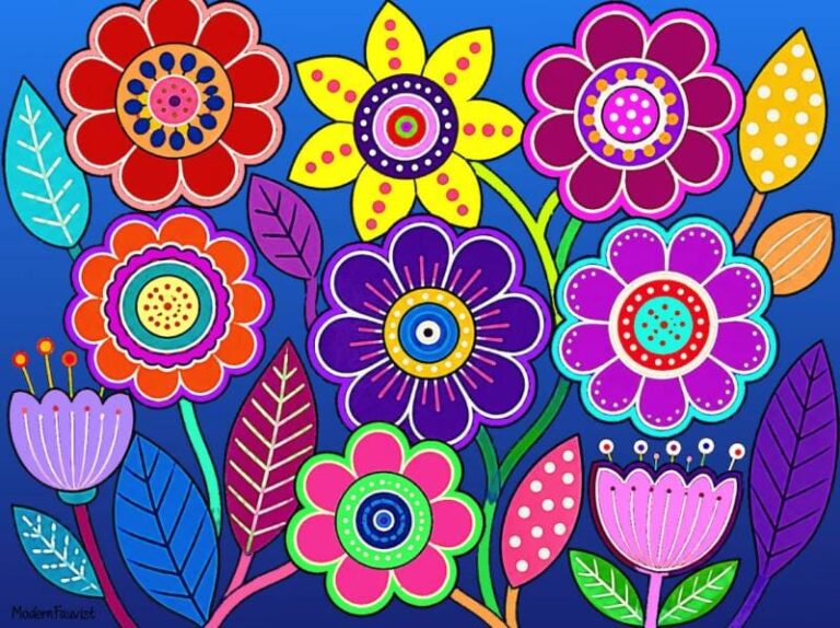 Vibrant Whimsical Flowers