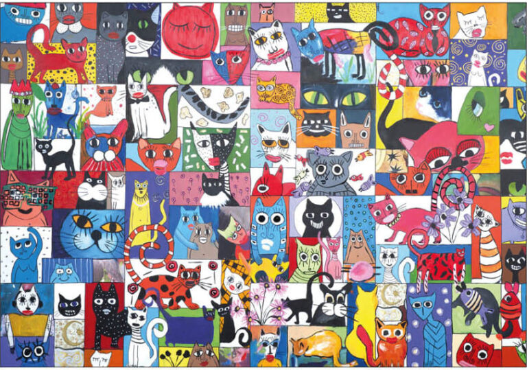 Abstract Cat Portraits Collage
