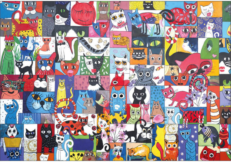 Abstract Cat Portraits Collage