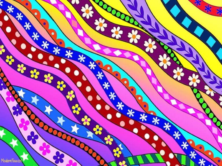 Colorful Wavy Ribbon Patterns