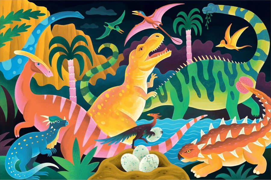 Dinosaur Park in dark