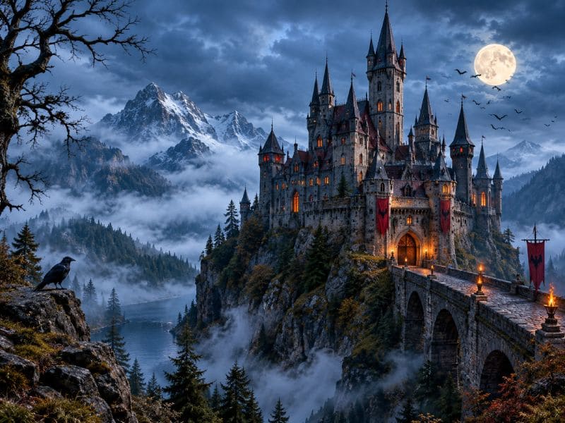Dracula’s Castle on a Misty Mountain
